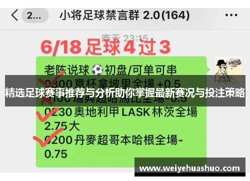 精选足球赛事推荐与分析助你掌握最新赛况与投注策略